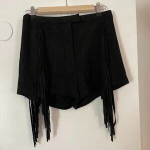 Black Fringe Shorts